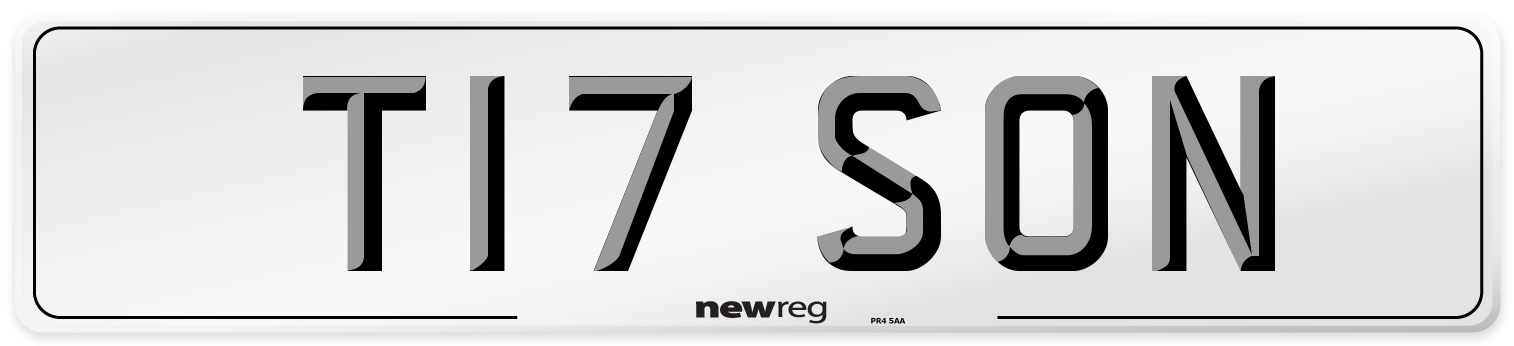 T17 SON Number Plate from New Reg
